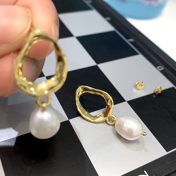 Earrings fresh water pearl S 925 - Picture 2 of 3